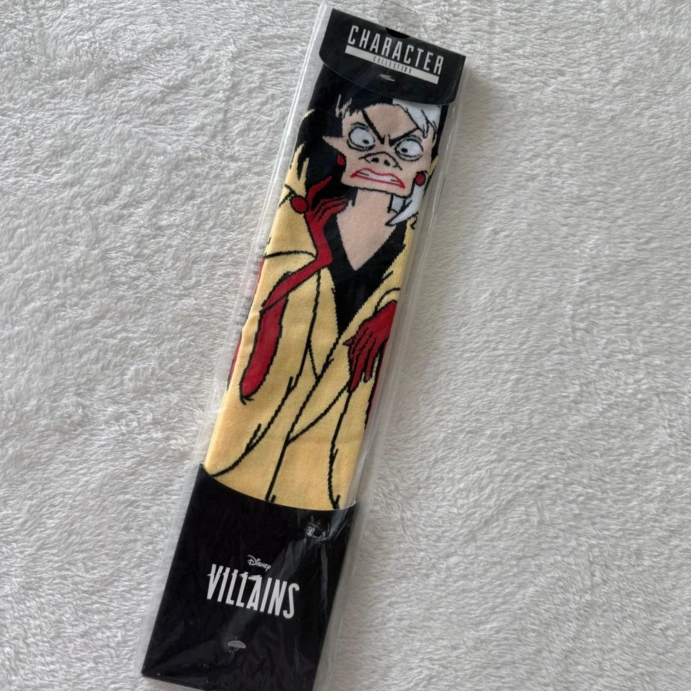 Disney Villains Cruella De Vil Crew Socks Bioworld‎ Character Collection